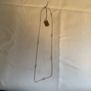 Sterling Silver Necklace Multi Faceted Individual Crystal Stations 20" Dominican